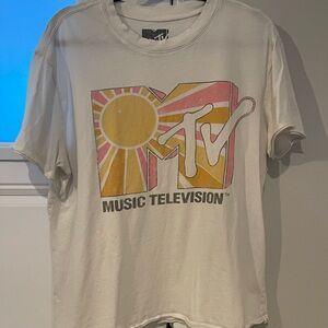 MTV Vintage White Tee with Colorful Logo